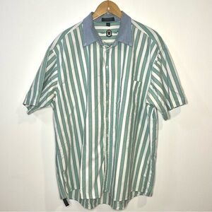 Hunt Club Vintage Shirt Mens XL Short Sleeve Color Stripe Button Up